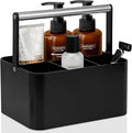 BYUNER Black Shower Caddy Portable: Plastic Bathroom Caddy Countertop,Cleaning Caddy Organizer with Handle,Utility Hard Shower Basket Storage Tote for Toiletry,College Dorm Room Essential for Guys/Men