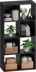 Sweetcrispy 8 Cube Storage Organizer - Open Cube Bookshelf with 4 Removable Back Panels, Display Storage Bookcase for Living Room, Bedroom, Entrance Hall, Home Office，47.7" Lx11.6 Wx24 H, Black