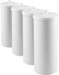 iDesign Freestanding Bathroom Toilet Paper Storage Holder with Lid for 3 Extra Rolls,White,(Pack of 4)