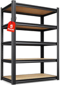 Set of 5 71"H Garage Shelving-5 Tier Garage Storage Shelves,Adjustable Heavy Duty Metal Shelving Unit and Storage Large Rack,Utility Steel Shelf For Warehouse Industrial Pantry Basement 32"Wx14"D
