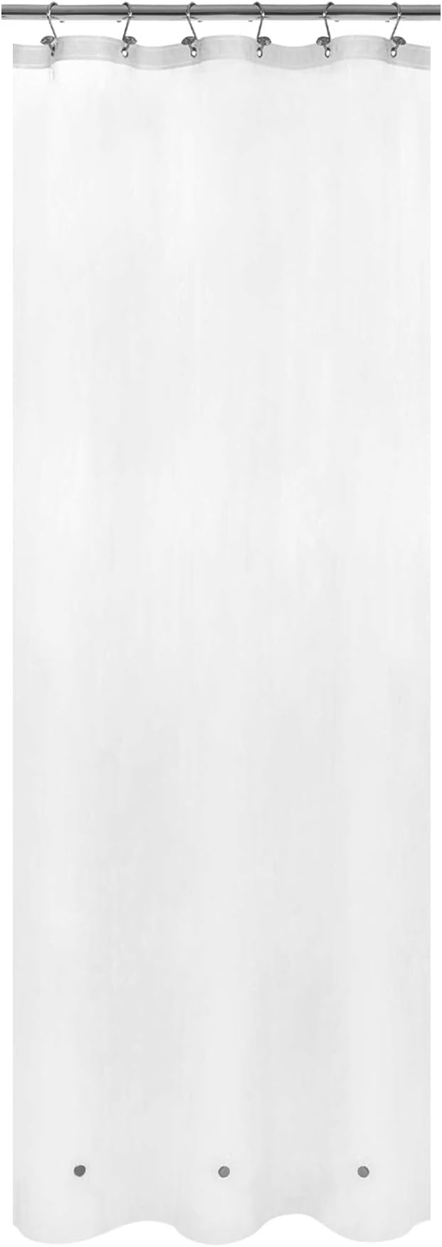 Barossa Design Frosted Stall Shower Curtain Liner with 3 Magnets - 36" x 72", Waterproof PEVA Shower Liner for Small Bathroom Stall, PVC Free, Metal Grommets - Frost, 36X72