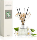 Gardenia Bathroom Diffuser, 1.7 oz Reed Diffuser with Dried Flower for Small Place, Last up to 30 Days