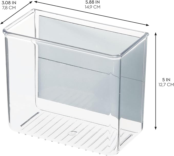 iDesign Magnetic Small Clear Plastic Organizer Bins for Laundry Room Storage - 2-Pack