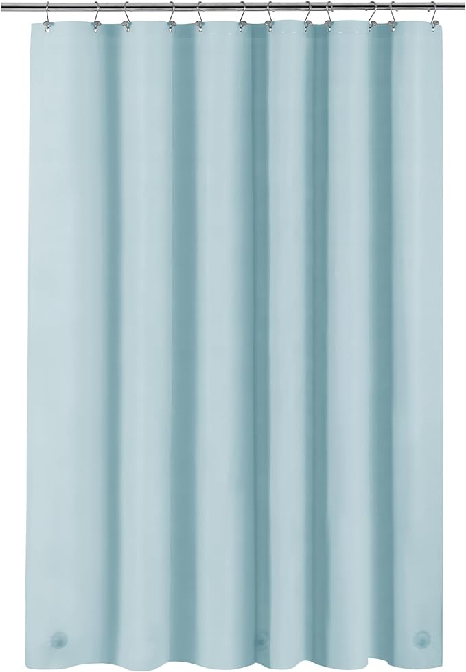 Light Blue Shower Curtain Liner - Premium PEVA Shower Liner for Bathroom, BPA & PVC Free, No Chemical Smell, Lightweight Standard Size Bath Curtain with 3 Magnets, Metal Grommets - Light Blue