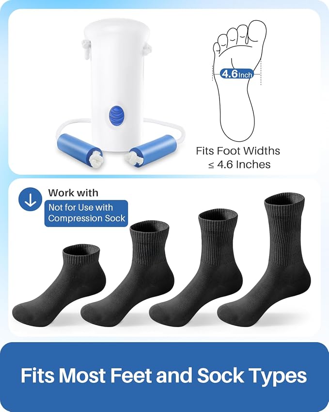 Jellas 4.6 Inch Wide Sock Aid Kit - Long Rope Assist Device for Seniors, Limited Mobility, Post-Surgery | No Bend Sock Helper & Remover | Easy On/Off Socks Tool (White)