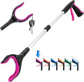 Grabber Reacher Tool,32 Inch Extra Long Foldable Pick Up Stick with Strong Grip Magnetic,360°Rotating Anti-Slip Jaw,Trash Claw Grabber Tool,Trash Picker Tool for Outdoor & Indoor (Purple)
