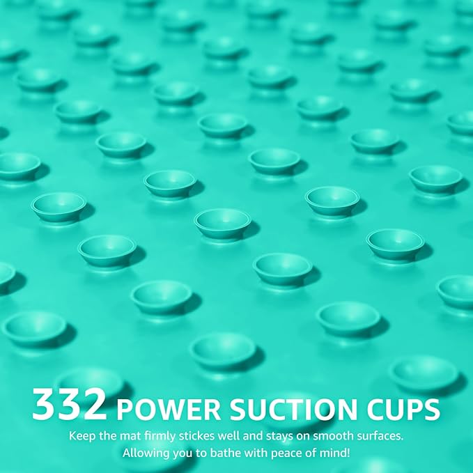 OTHWAY Bathtub Mat Non Slip, Extra Long Rubber Bath Mat for Tub, Machine Washable Shower Anti Slip Mat with 332 Strong Suction Cups (Sea Green, 36" x 17")