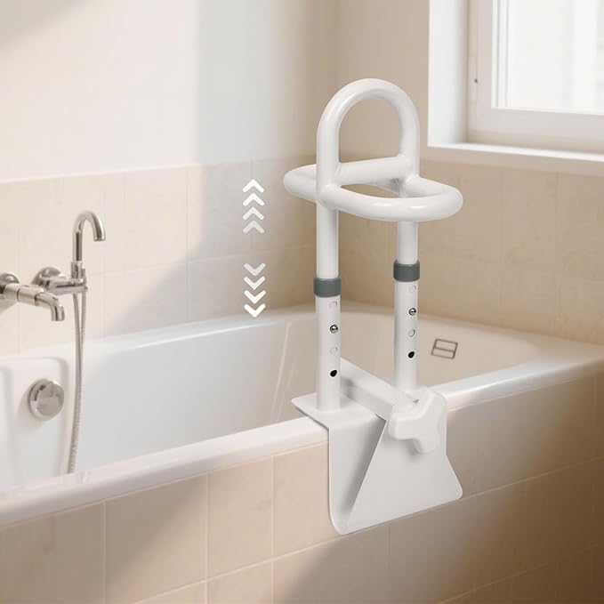 YEEGO DIRECT Bathtub Safety Rail, Height Adjustable Shower Bathtub Grab Bars for Seniors, Innovative Triple Grip Bathtub Handles for Seniors, Waterproof Frame, 300 LBS Weight