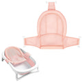 Colorlife Baby Bath Seat Support Net Infant Bathing Seat Support Mat, Adjustable Comfortable Non-Slip Three-Pointed Baby Shower Net Bathtub Sit Up Mesh for Newborn 0-12 Months-Dusty Pink(No Bathtub)