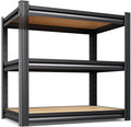 Set of 7 Garage Shelving,3 Tier Garage Storage Shelves,Adjustable Heavy Duty Metal Shelving Units and Storage Large Rack,Utility Steel Shelf For Shop Warehouse Industrial Pantry Basement 33"x35"x16"