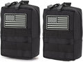 2 Pack Tactical Molle Pouches Small Molle Utility Pouch Small Tactical Accessory Bag Belt Pouches Vest Pouch Compact Water-Resistant EDC Pouch with Flag Patch