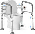 Loyoda Foldable Toilet Safety Rails for Seniors - Adjustable Toilet Safety Frame & Toilet Handles for Elderly & Disabled, Fits Most Toilets, 350lb Capacity, Gray | Safety Frame & Toilet Handles for Elderly & Disabled, Fits Most Toilets, 350lb Capacity,...