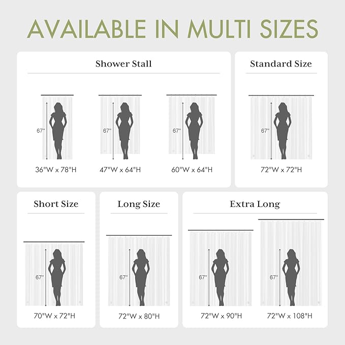 AmazerBath Shower Curtain Liner 80 Inches Long with 3 Magnets, 72x80 Clear Shower Curtain Liner Tall, Waterproof Plastic Shower Liner, Lightweight PEVA Shower Curtain with 12 Rustproof Metal Grommets