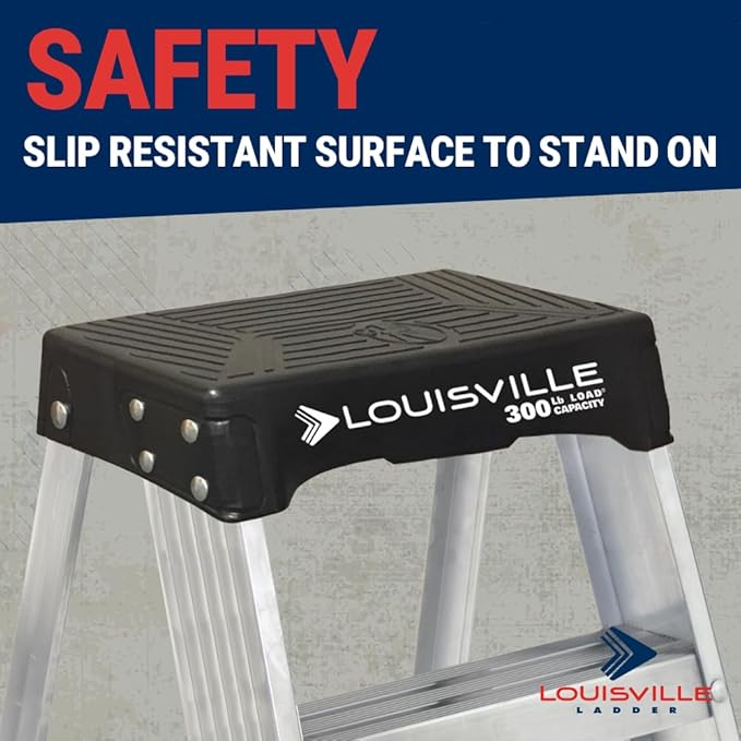 Louisville Ladder 2-Foot Aluminum Step Stool Industrial, 300-Pound Load Capacity, Type IA, AS3002