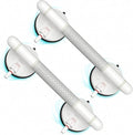 Suction Grab Bars for Showers and Bathtubs, Visible Red-Line Suction Indicator, Vacuum Pump Lock, Supports Up to 264 lbs, Non-Slip Grip, No-Drill & Removable, Ideal for Seniors, 14.37''/2-Pack