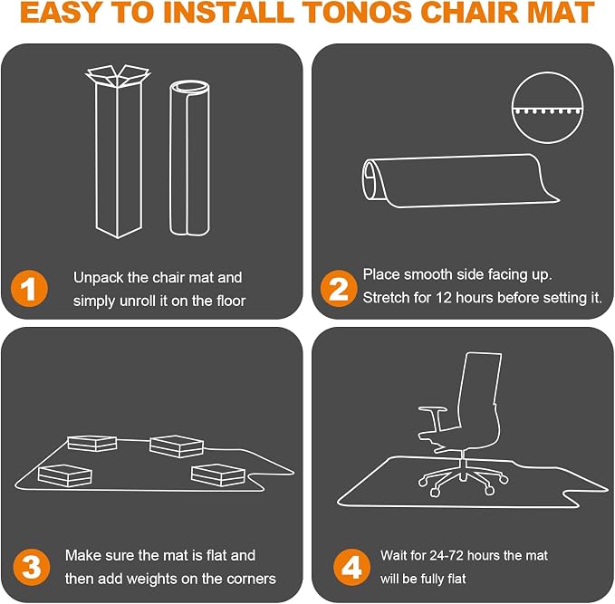 Chair Mat for Hardwood Floor, 35.5" x 47.5" Clear Office Chair Mat for Hardwood Floors with Lip, Desk Chair Mat for Rolling Chair, Smooth Rolling Desk Chair Mat, Easy-Clean Floor Protector
