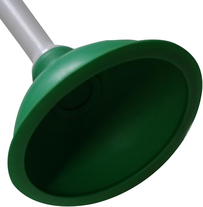 NewFerU Drain Plunger, Small Hand Force Plumber Helper, Little 4 inch Cup Clog Remover, Tiny Rubber Unclogger in 9" Short Handle for Kitchen Sink, Bathroom Toilet, Shower Bath Tub (Green)