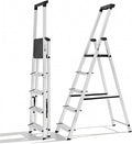 Sweetcrispy 5 Step Ladder, 330lbs Folding Step Stool with Anti-Slip Wide Pedal,Tool Tray, Aluminum Stool Ladders, Safety Household Ladder for Home Kitchen Courtyard Outdoor