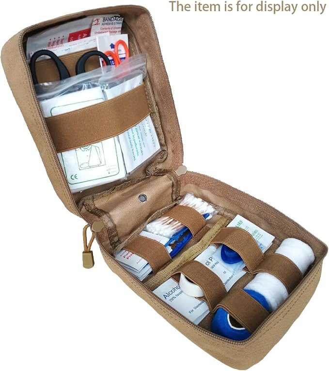 GHFY First Aid Pouch EMT IFAK Medical Pouch, Tactical MOLLE Utility Empty Pouch (Tan)