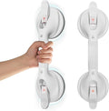 DAILYLIFE Grab Bars for Bathtubs and Showers, 15 inch Shower Handles for Elderly Suction, 300lbs Safety Shower Grab bar for Seniors and Elderly, White(1 Pack)
