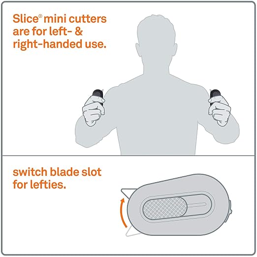 Slice Auto-Retractable Mini Box Cutter | Safe Ceramic Box Cutter Lasting 11x Longer than Metal | Keychain Box Opener | 12 Pack