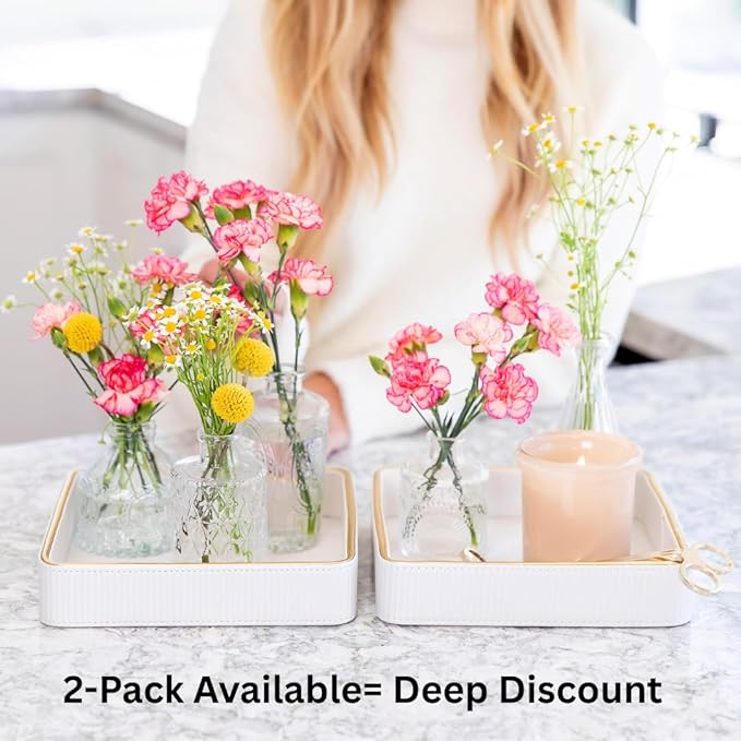 Nightstand Tray Perfume Tray Valet Tray Night Stand Bedside Organizer| Perfume Organizer Catchall| Perfume Trays for Dresser Vanity Tray for Dresser Countertop| Perfume Holder (Beige)