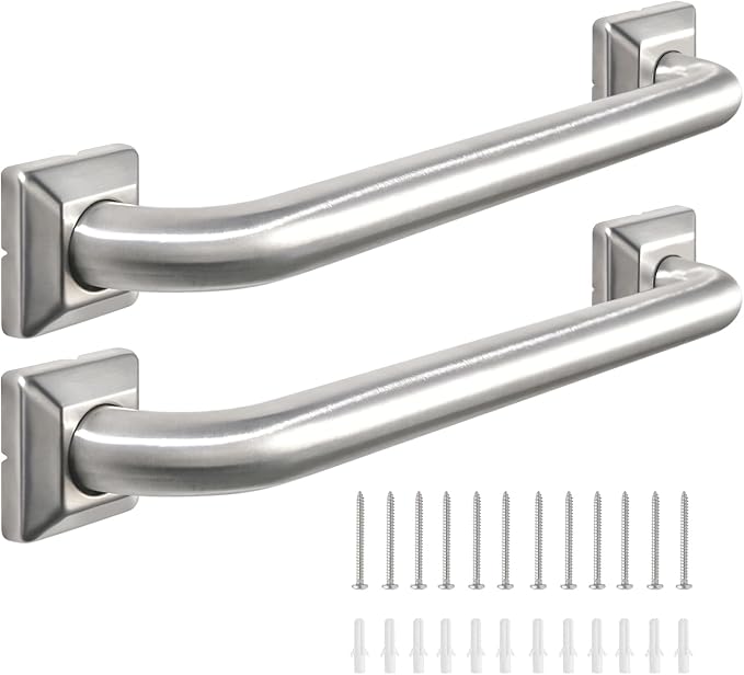 Bathroom Grab Bars Stainless Steel Handrail ADA Compliant 500lbs bathtubs and Showers Toilet Handle Safety for Handicap, Elderly, Disabled, Injury (24inches 2 Pack)