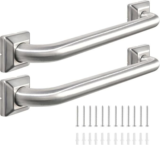 Bathroom Grab Bars Stainless Steel Handrail ADA Compliant 500lbs bathtubs and Showers Toilet Handle Safety for Handicap, Elderly, Disabled, Injury (18inches 2 Pack)