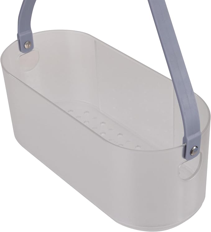 Bath Bliss 2 Way Deluxe Convertible Shower Caddy | Hang Over Shower Head or Shower Door | Bathroom Organization | Self Draining | Rust Resistant Plastic | Frost