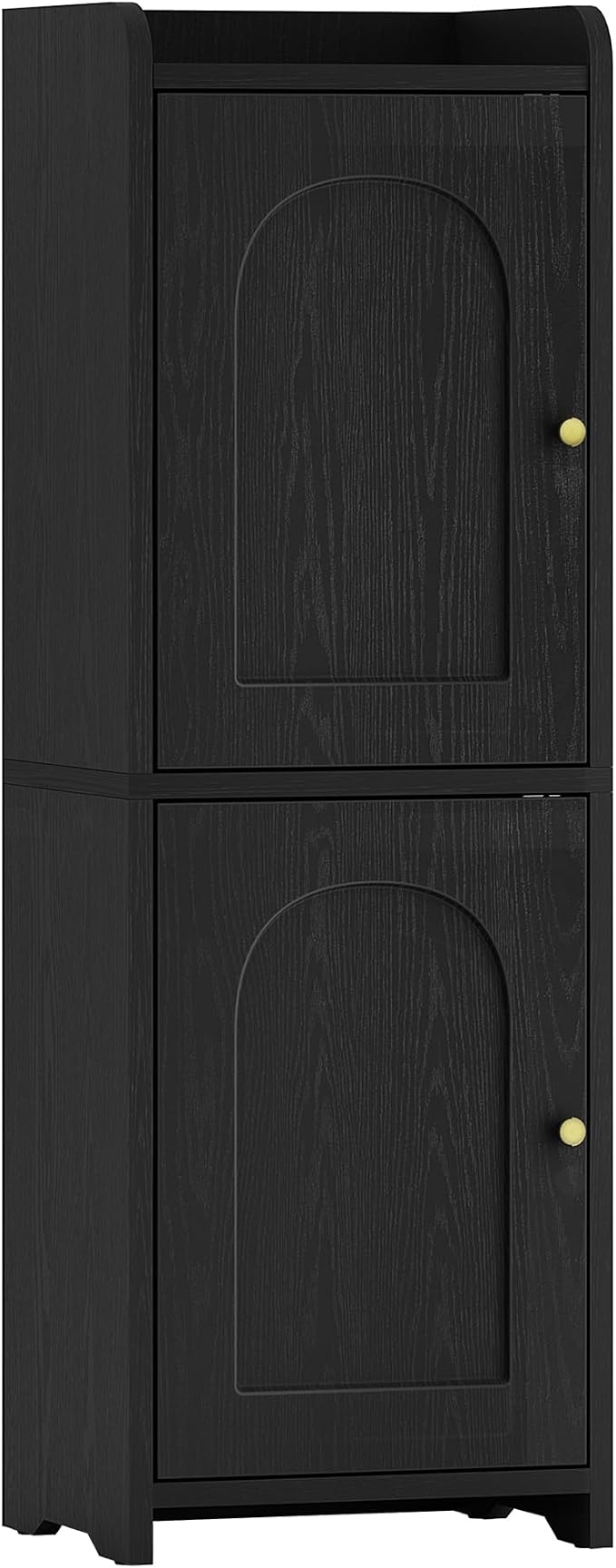 Hzuaneri Bathroom Storage Cabinet, Small Corner Floor Cabinet with 2 Doors and Adjustable Shelf, Narrow Toilet Paper Cabinets, Bathroom Organizer for Small Spaces, 7.9" D x 9.8" W x 29.5" H Black
