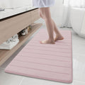 Buganda Memory Foam Bath Mat, 60" x 24", Ultra Soft and Non-Slip Bathroom Rugs, Water Absorbent and Machine Washable Bath Rug Runner for Bathroom, Shower, and Tub, Peach