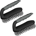 SetSail Scrub Brush, Heavy-Duty Scrub Brushes for Cleaning with Stiff Bristles Cleaning Brush for Shower, Bathroom, Carpet, Kitchen and Bathtub Scrubber - 2 Pack（Black Grey）