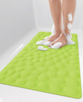 Bligli Bathtub Mat Non Slip, 16x40 inch Extra Long Bath Tub Mat with Strong Suction Cups, Soft Rubber Bathroom Floor Mat, Machine Washable, 100% BPA Free (Green)
