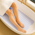 LDC Bath Mat for Tub, Inside Shower Bathtub Mat with Drain Holes and Suction Cups, Anti Slip Bath Mat Inside Tub Extra Long, 40x16 - White