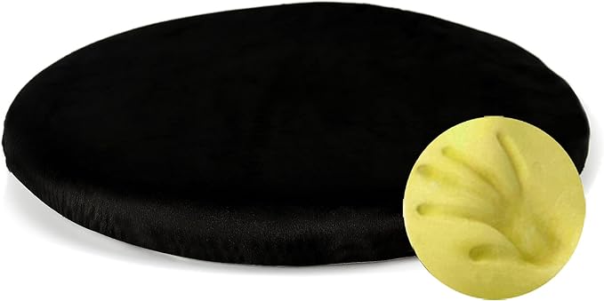 Sigmat Memory Foam Seat Cushion Anti-Slip Soft Round Chair Pad 16 Inch Velvet Black