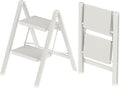 2 Step Ladder, Folding Step Stool with Anti-Slip Wide Pedal, Anti-Slip Feet, Sturdiest Steel Construction, 330lbs Capacity Steel Ladder for Home and Office, White