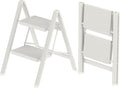 DIAMONDFORGE 2 Step Ladder, Lightweight Folding Step with Wide Anti-Slip Pedal & Feet, 330 lbs Capacity，Sturdy Steel Step Ladder for Home,Kitchen and Office, White