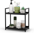 Anyoifax Bathroom Counter Organizer 2 Tier Vanity Storage Countertop Shelf Makeup Organizer Perfume Tray Skincare Holder for Sink, Dresser, Kitchen, Small Black