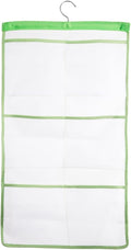 ALYER 6 Storage Pockets Hanging Mesh Shower Caddy,Space Saving Bathroom Accessories and Quick Dry Bath Organizer with Hanger,Green