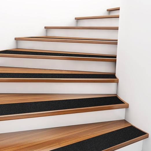 Anti Slip Tape for Stairs, 6in x 20ft Black and Yellow Grip Tape, Heavy Duty Non-Slip Traction Tape for Ramps, Floors, Truck Steps, Indoor/Outdoor Waterproof Safety Warning Tape