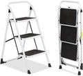 Winado 3 Step Ladder, Folding Step Stool with Wide Anti-Slip Pedal, Lightweight Convenient Handgrip Sturdy Steel Ladder, Portable Steel Step Stool 330 LB Capacity