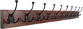 IBosins 34'' Coat Rack Wall Mount with 10 Decorative Tri-Hooks, Heavy Duty Wood Coat Hanger, Rustic Coat Hooks Rail for Entryway Living Room Coat Scarf Bag Towel Hat