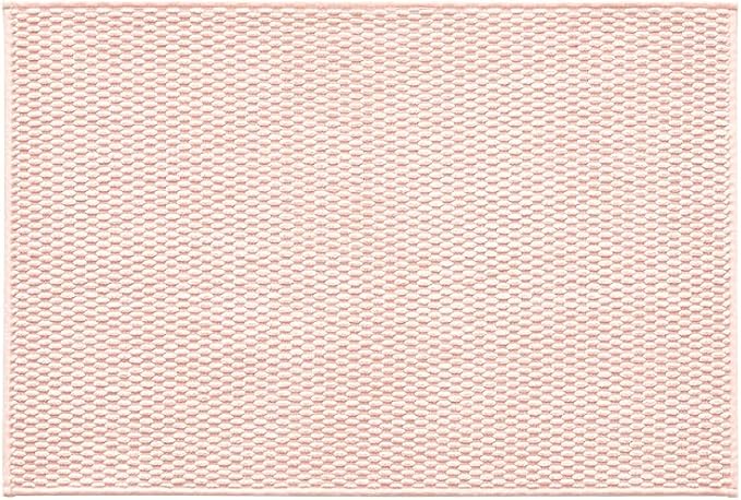 TYUU Bathroom Rugs Non Slip Washable, Super Absorbent Thin Bath Mat Quick Dry Low Pile Bathroom Rug, Pink 24"x36"