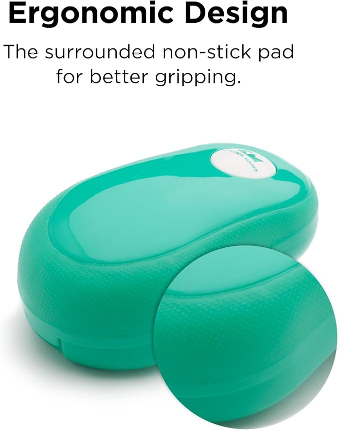 Kitchen Mama One Touch Electric Can Opener: Opens Cans with One Button Press, Auto-Stop, Ergonomic Design, Smooth Edge, Cordless, Food-Safe, Automatic, Hands Free, Battery Operated (Teal)