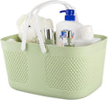 Shower Caddy Basket, Portable Large Capacity Thickened Plastic Organizer Storage Tote with Handles Drainage Toiletry Bag Bin for Bathroom, College Dorm Room Essentials, Kitchen, Camp, Gym, Green
