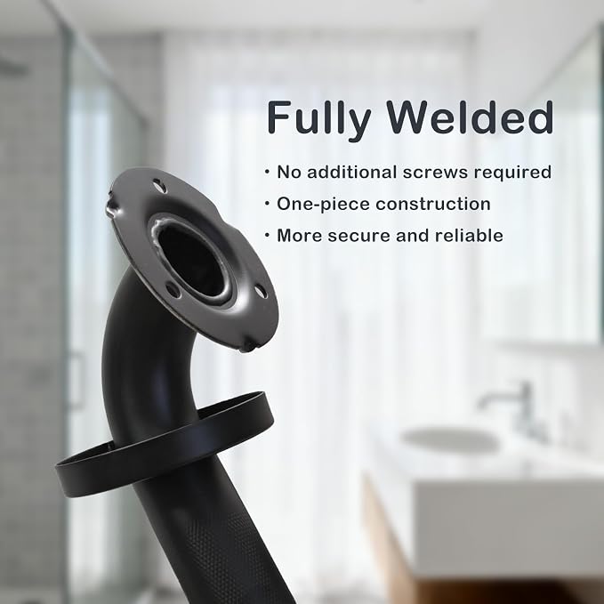 24 Inch Handicap Grab Bars, 2 Pack Stainless Steel Grab Bar for Bathtubs and Showers, Wall Mount Safety Shower Grab Bars for Seniors Injury Elderly, Matte Black Knurled