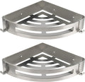 NearMoon Bathroom Shower Caddy 2 Pack, 304 Stainless Steel Shower Organizer with 2 Hooks, No Drill (Corner Shelf, Brushed Nickel)