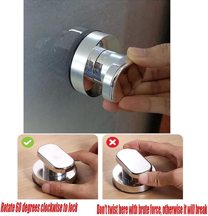 Suction Cup Door Handle, Glass Door Handle, Refrigerator, Drawer, Bathroom, Suction Cup armrest, Bathtub Shower Handle, Kitchen Drawer Cabinet Handle (Small Silver)