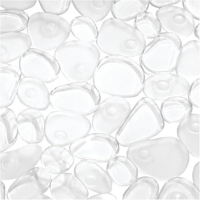 iDesign Pebblz Suction Non-Slip Bath Mat for Shower, Bathtub, Stall, 13.75" x 26.5", Clear