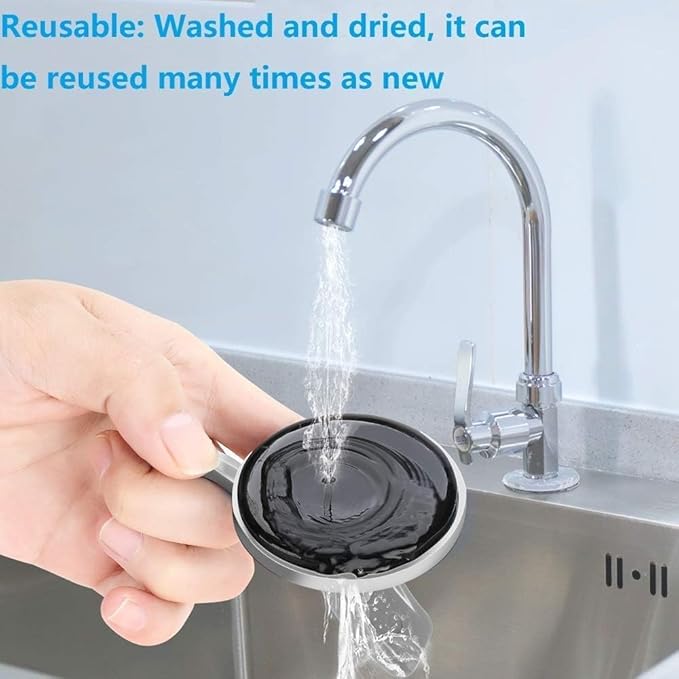 TESOT Suction Cup Shower Caddy, Shower Shelf Soap Dish with Hooks for Sponge, Rust Proof 304 Stainless Steel, Black